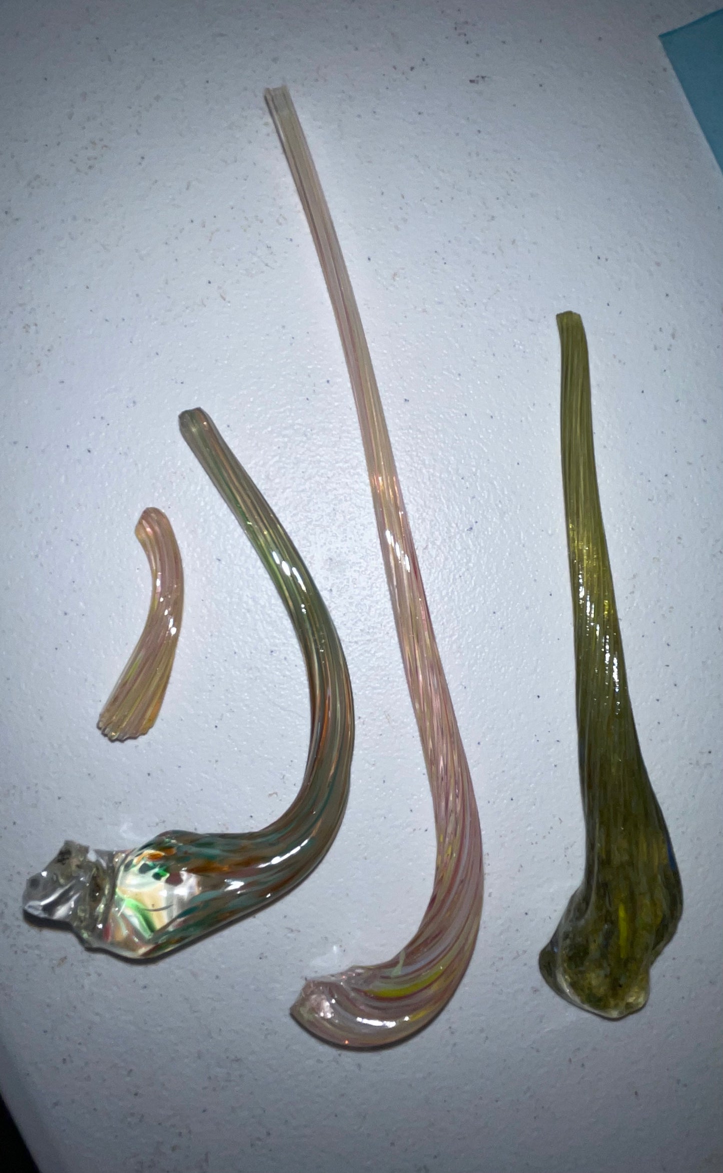 SOLD - GREEN SWIRL-PINK SWIRL X2 - SET OF 3