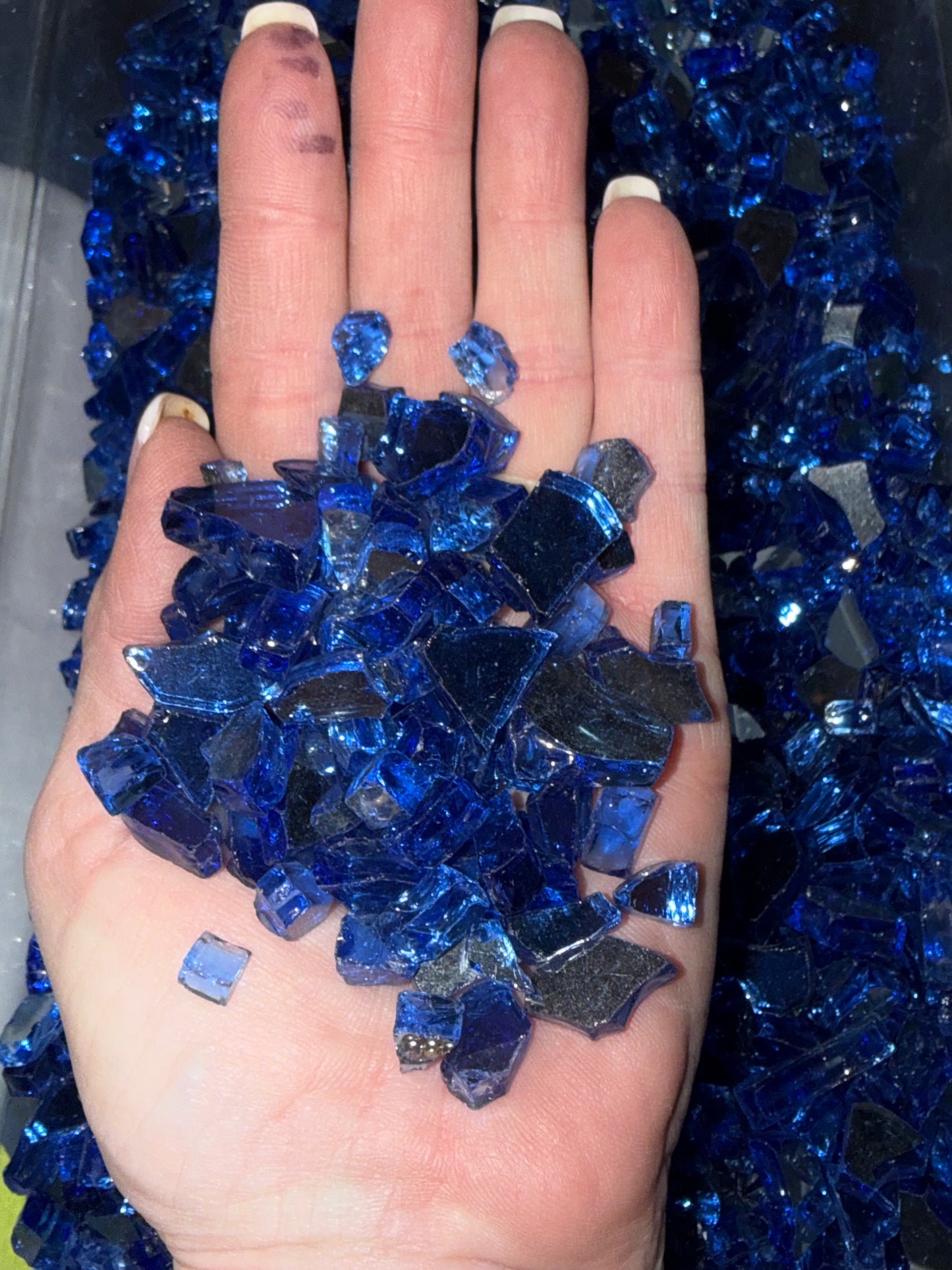 Cobalt Blue Reflective Fire Glass 1/4"