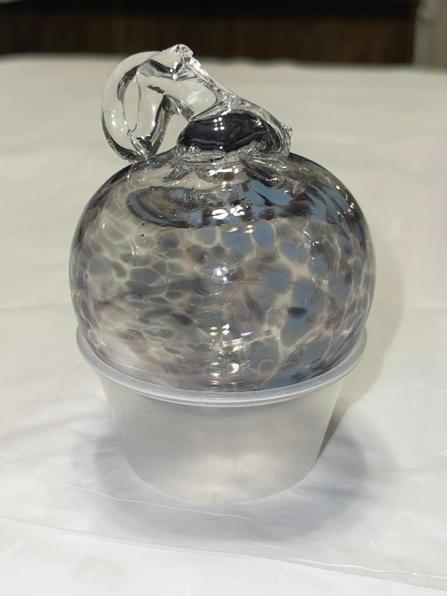 BLUE'ISH GRAY/CLEAR ORNAMENT