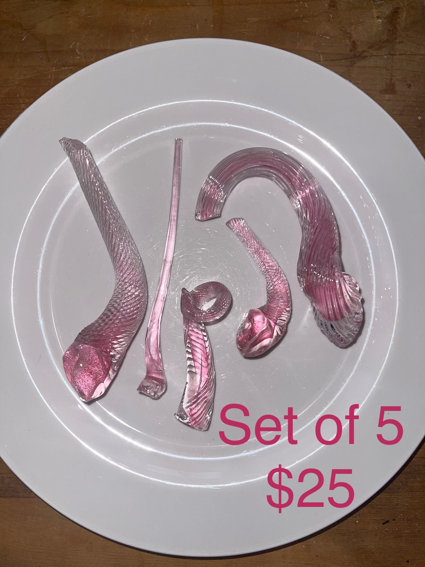 SOLD - PINK SET OF 5 BG STEMS