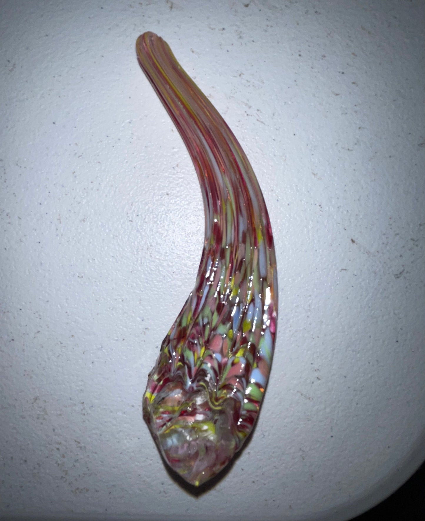 SOLD - PINK SWIRL BLOWN GLASS STEM