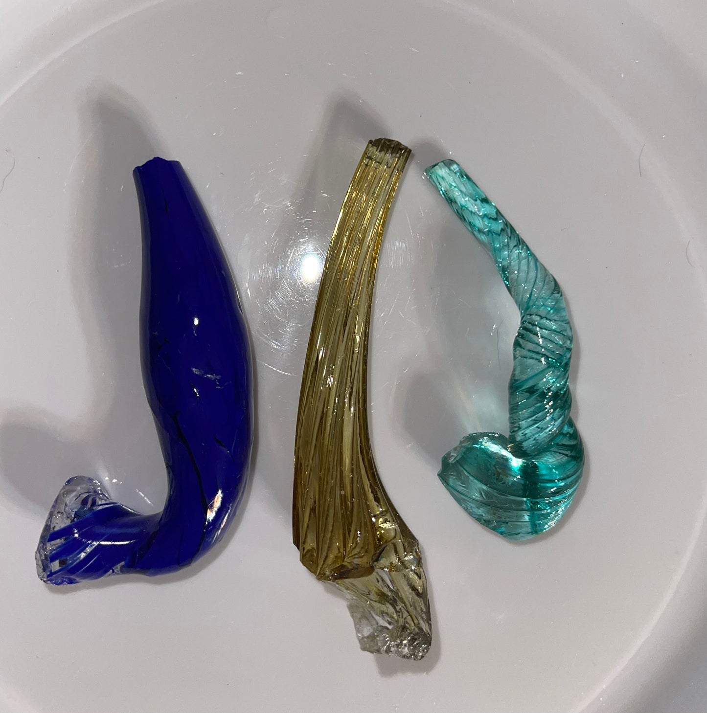 SET OF 3 BLOWN GLASS STEMS