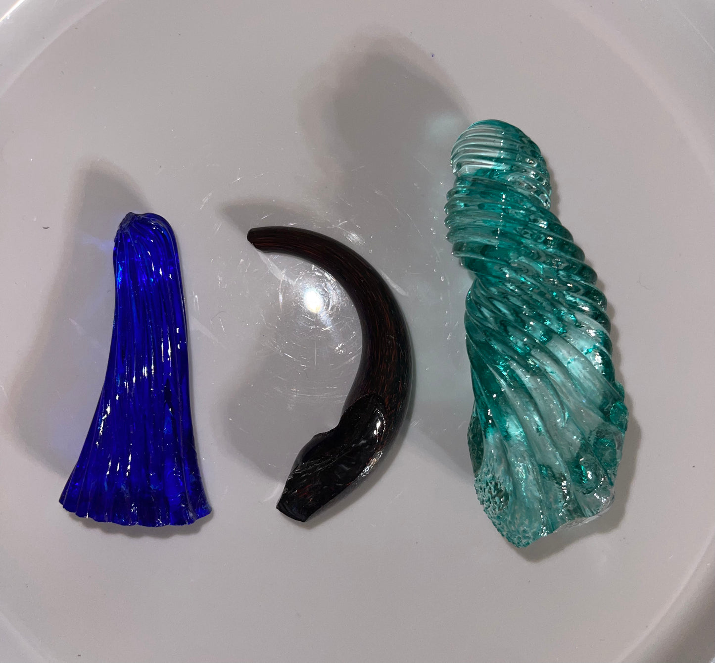 SET OF 3 BLOWN GLASS STEMS