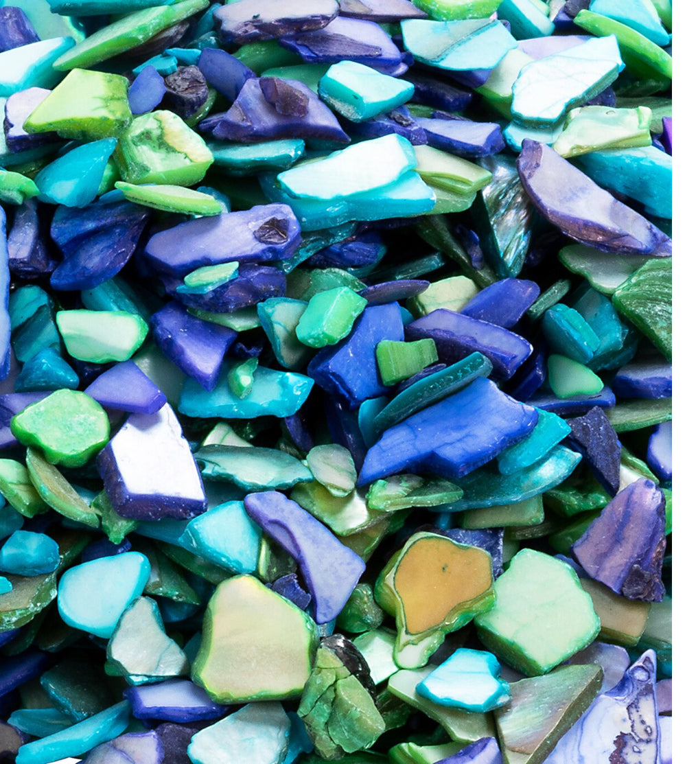 Teal-Aqua-Purple Crushed Shells - 500-8oz