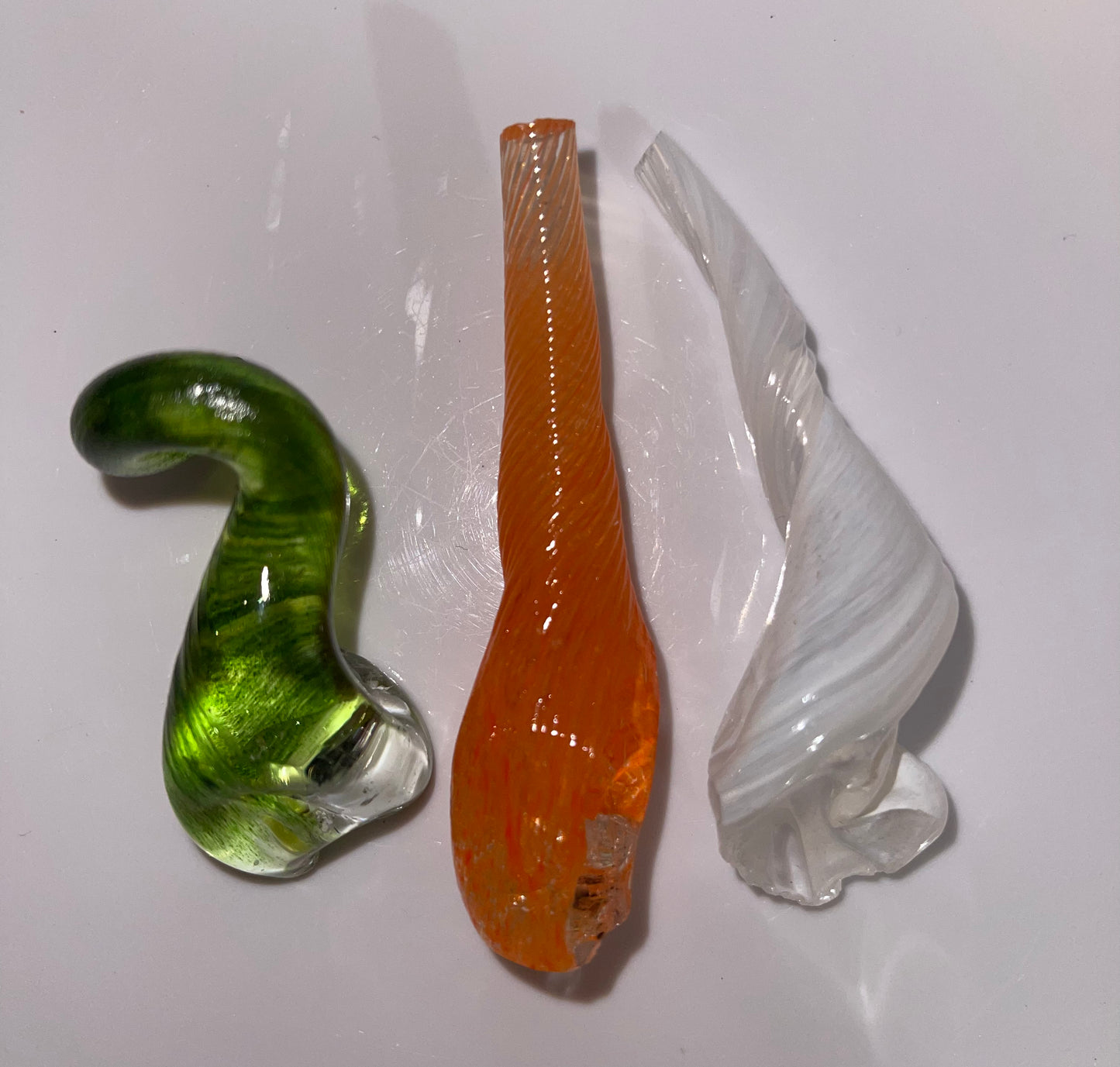 SET OF 3 BLOWN GLASS STEMS