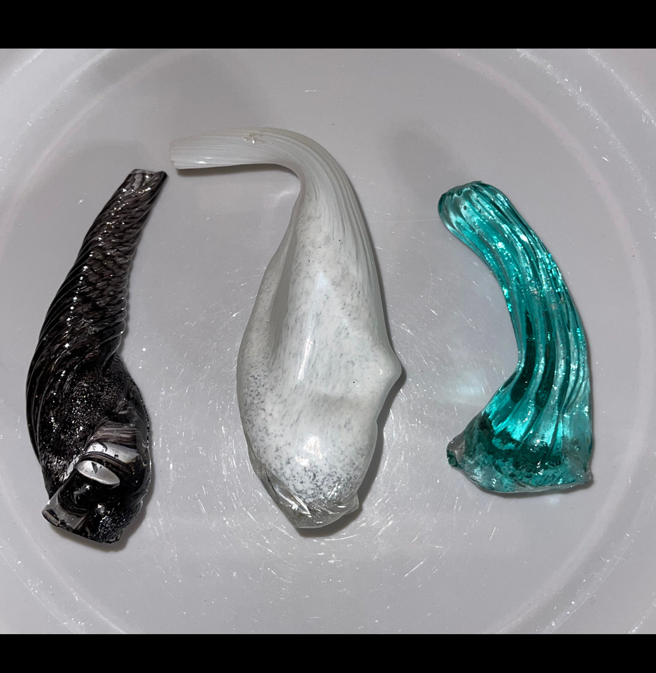 SET OF 3 BLOWN GLASS STEMS