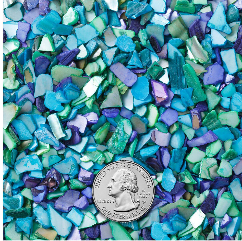 Teal-Aqua-Purple Crushed Shells - 500-8oz