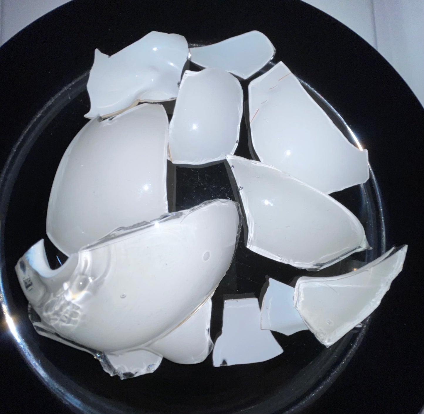 WHITE Blown Glass