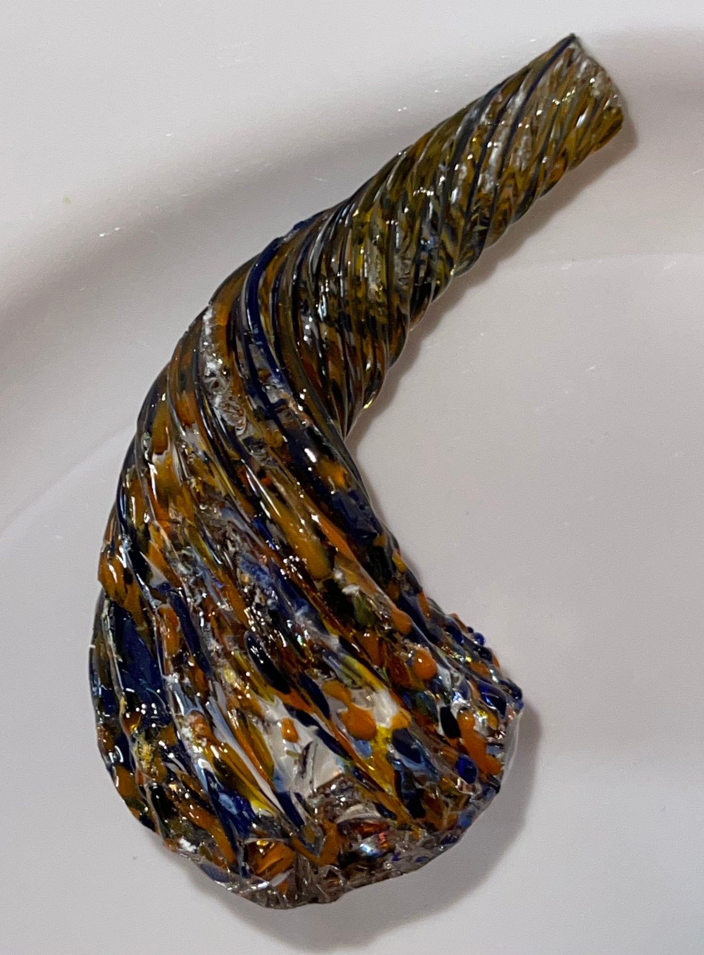 BLUE ORANGE SWIRL 4"