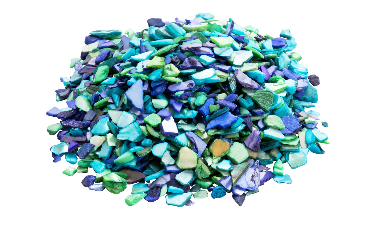 Teal-Aqua-Purple Crushed Shells - 500-8oz