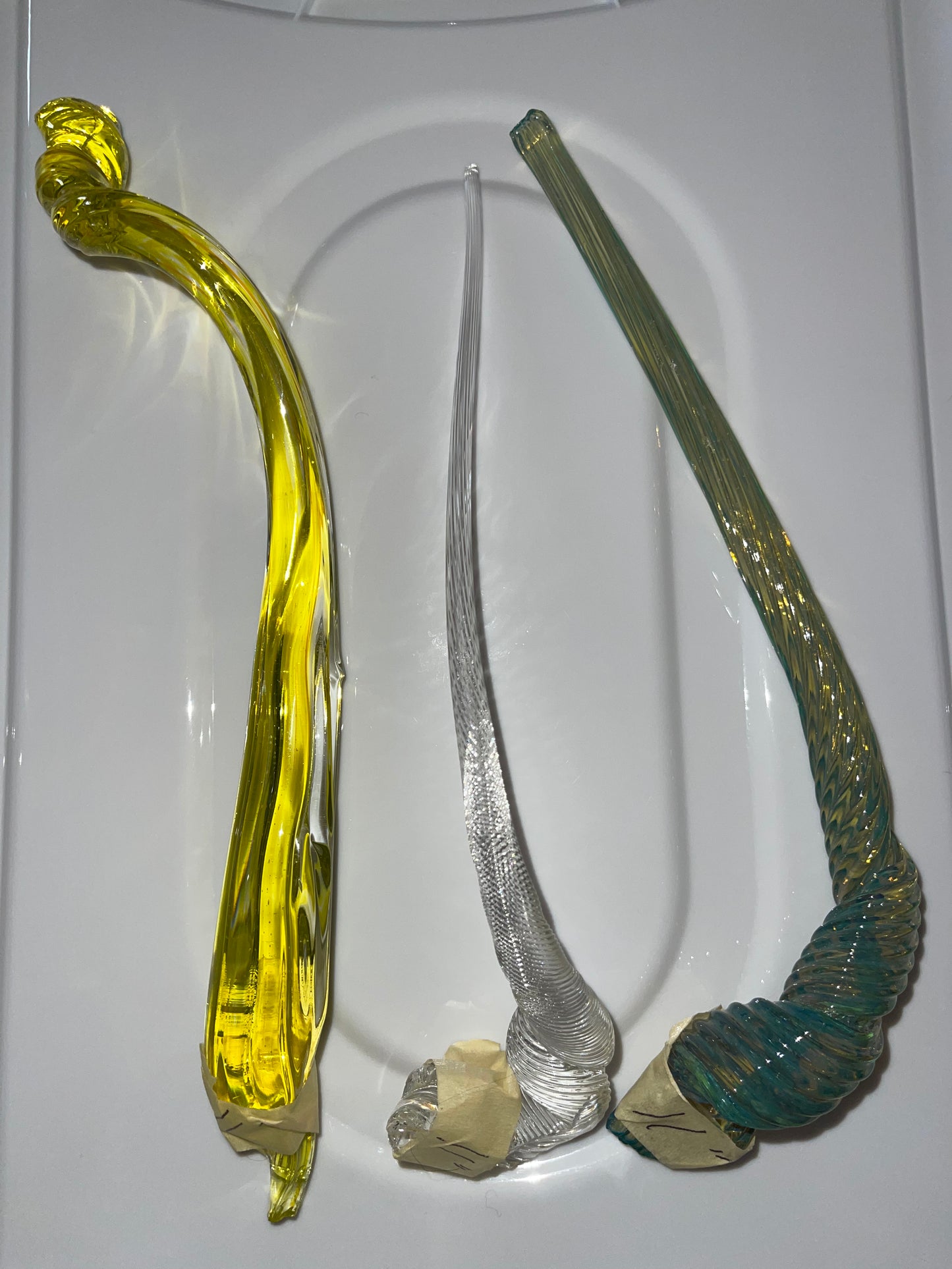 SET OF 3 BLOWN GLASS STEMS