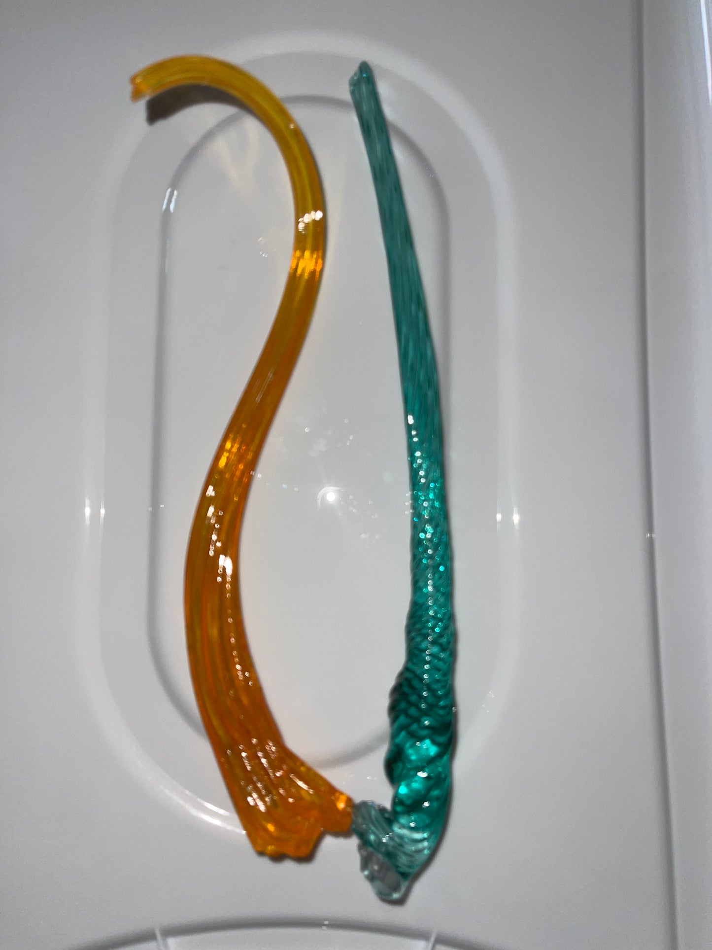 SET OF 2 BLOWN GLASS STEMS