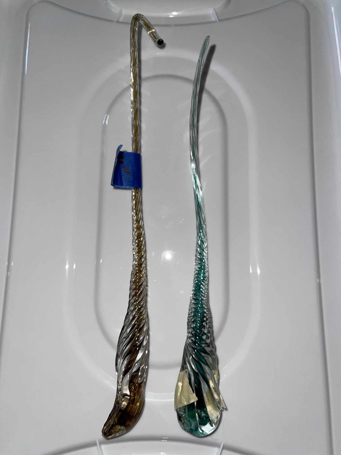 SET OF 2 BLOWN GLASS STEMS