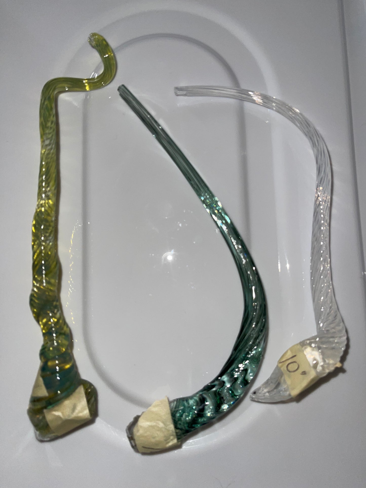 SET OF 3 BLOWN GLASS STEMS