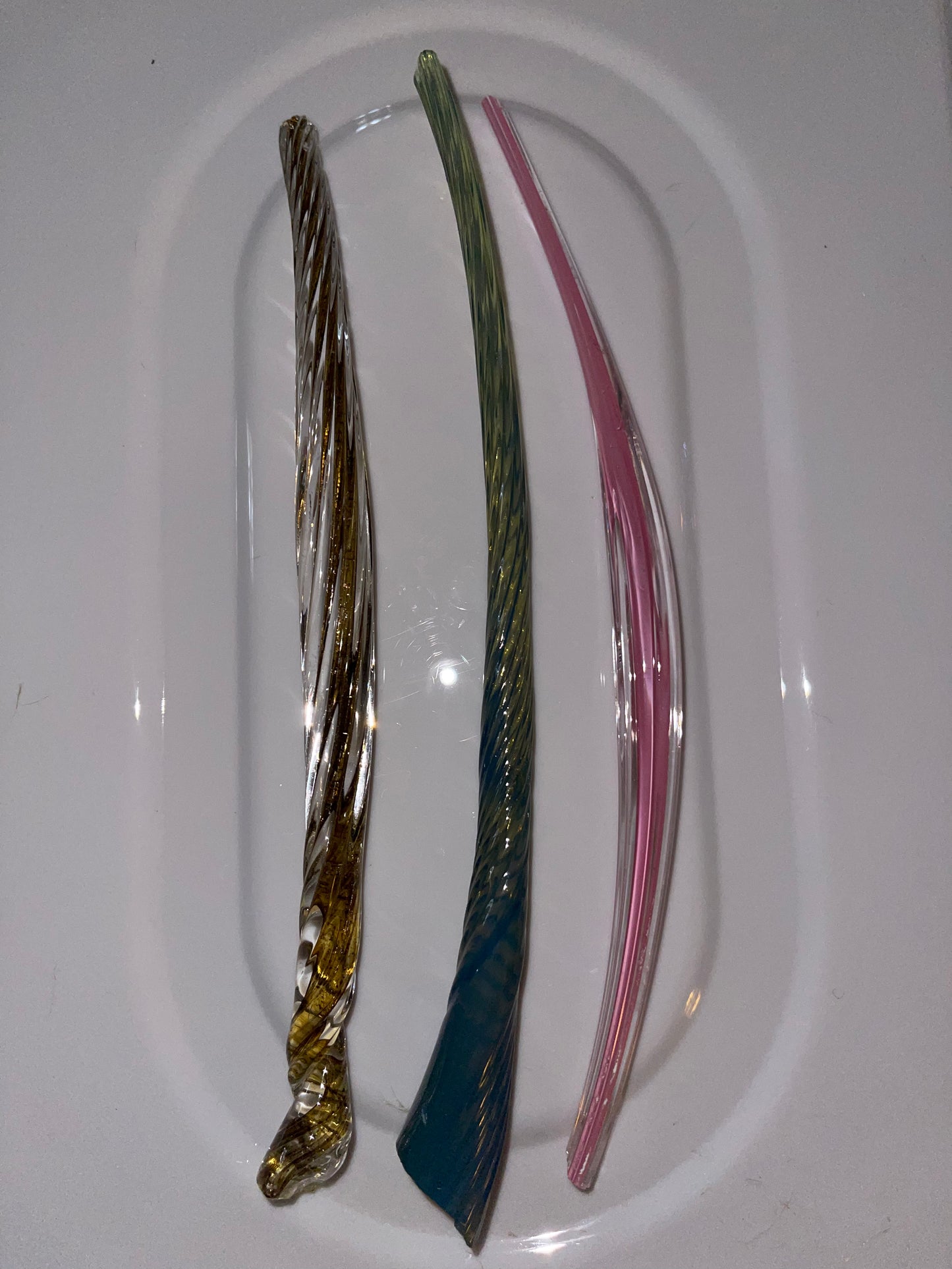 SET OF 3 BLOWN GLASS STEMS