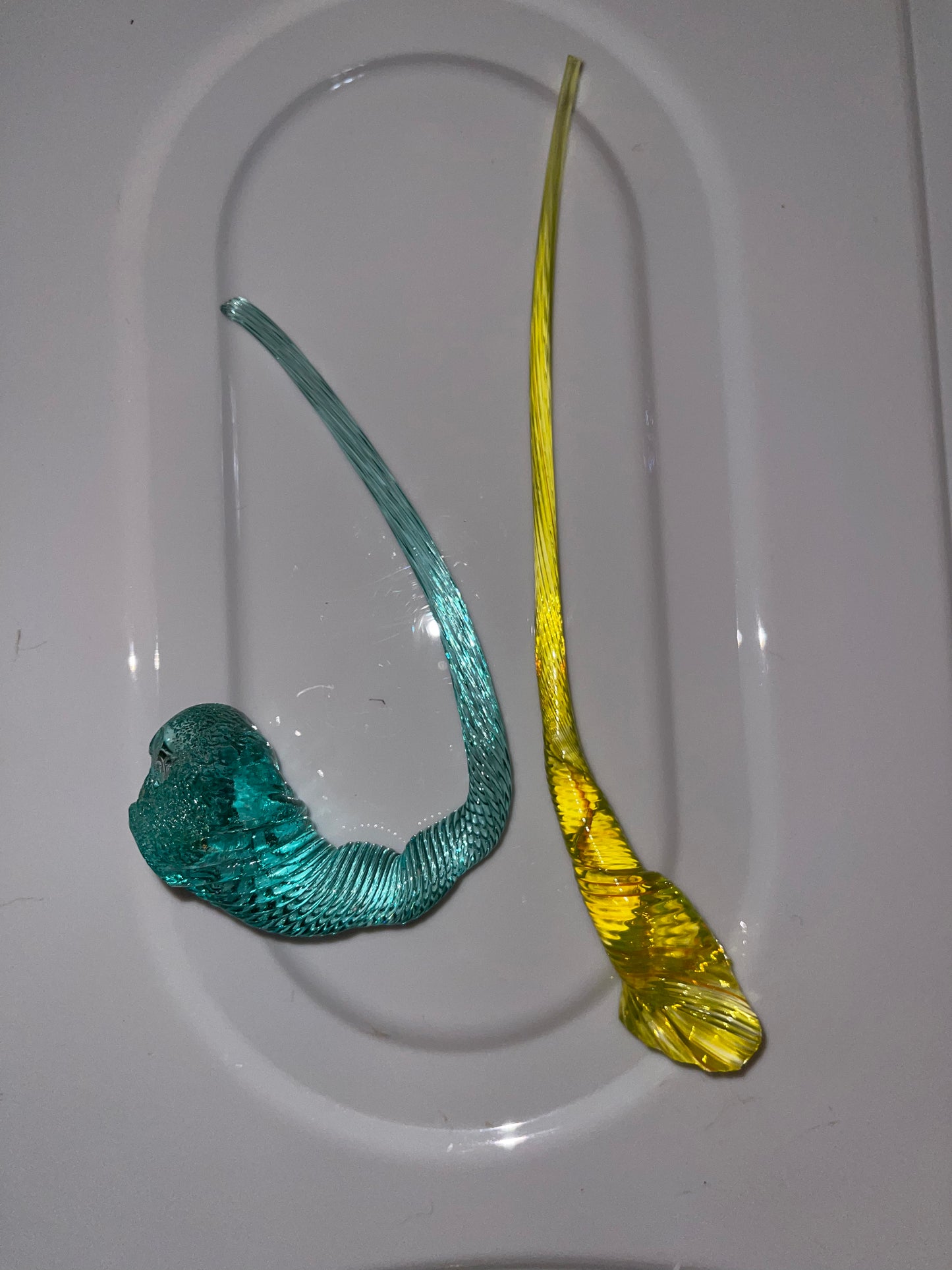 SET OF 2 BLOWN GLASS STEMS