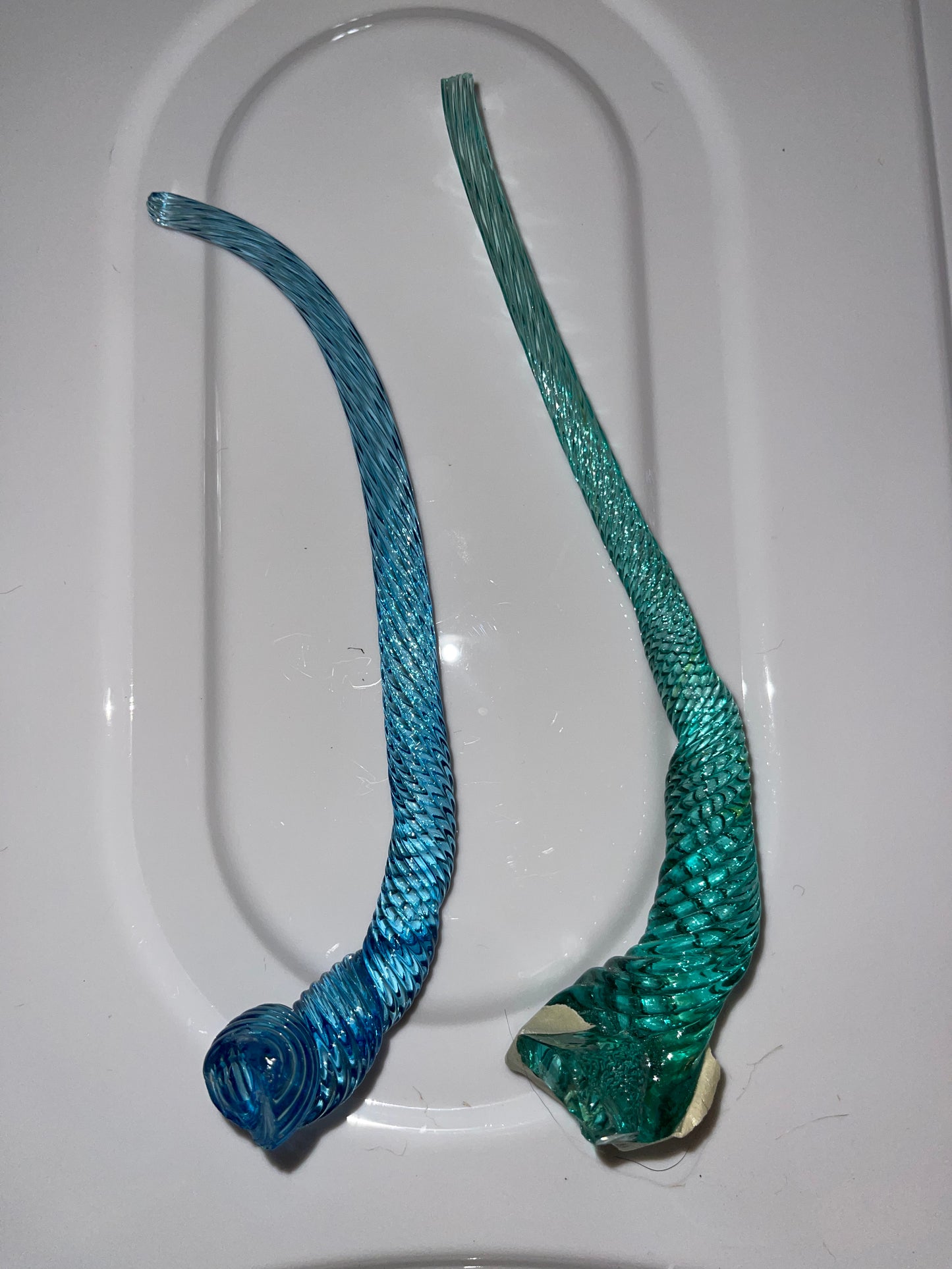 SET OF 2 BLOWN GLASS STEMS