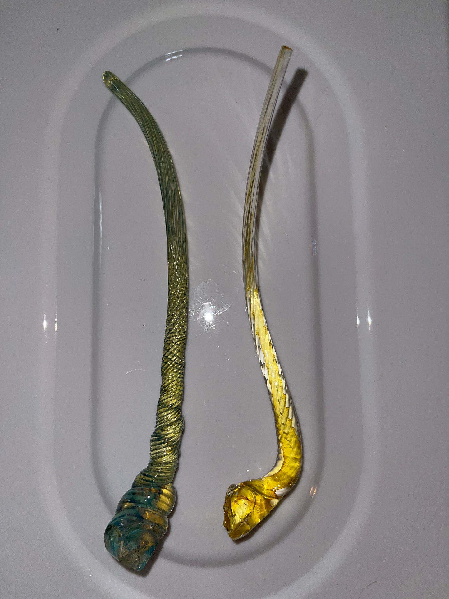 SET OF 2 BLOWN GLASS STEMS