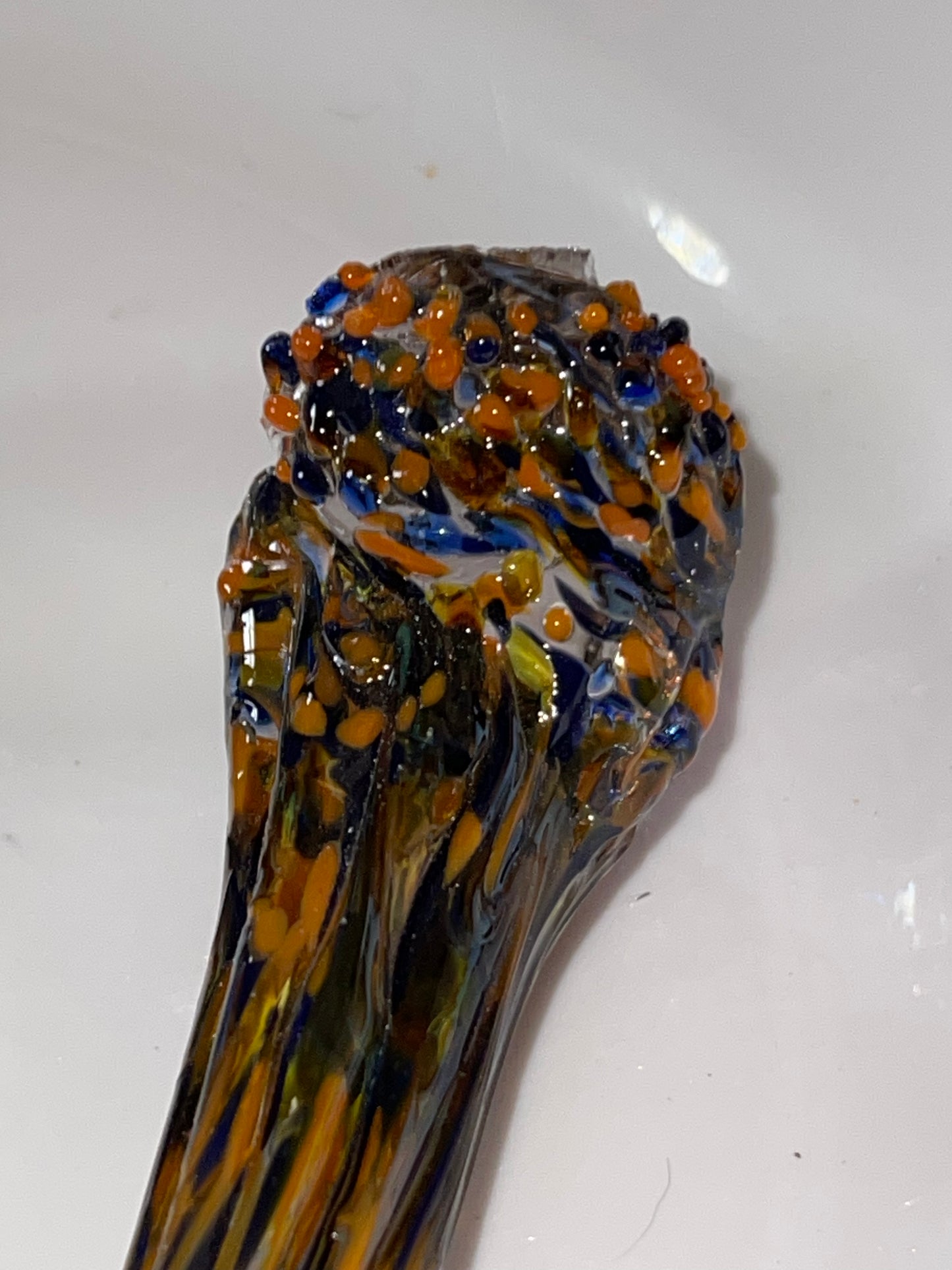 BLUE ORANGE SWIRL 8"