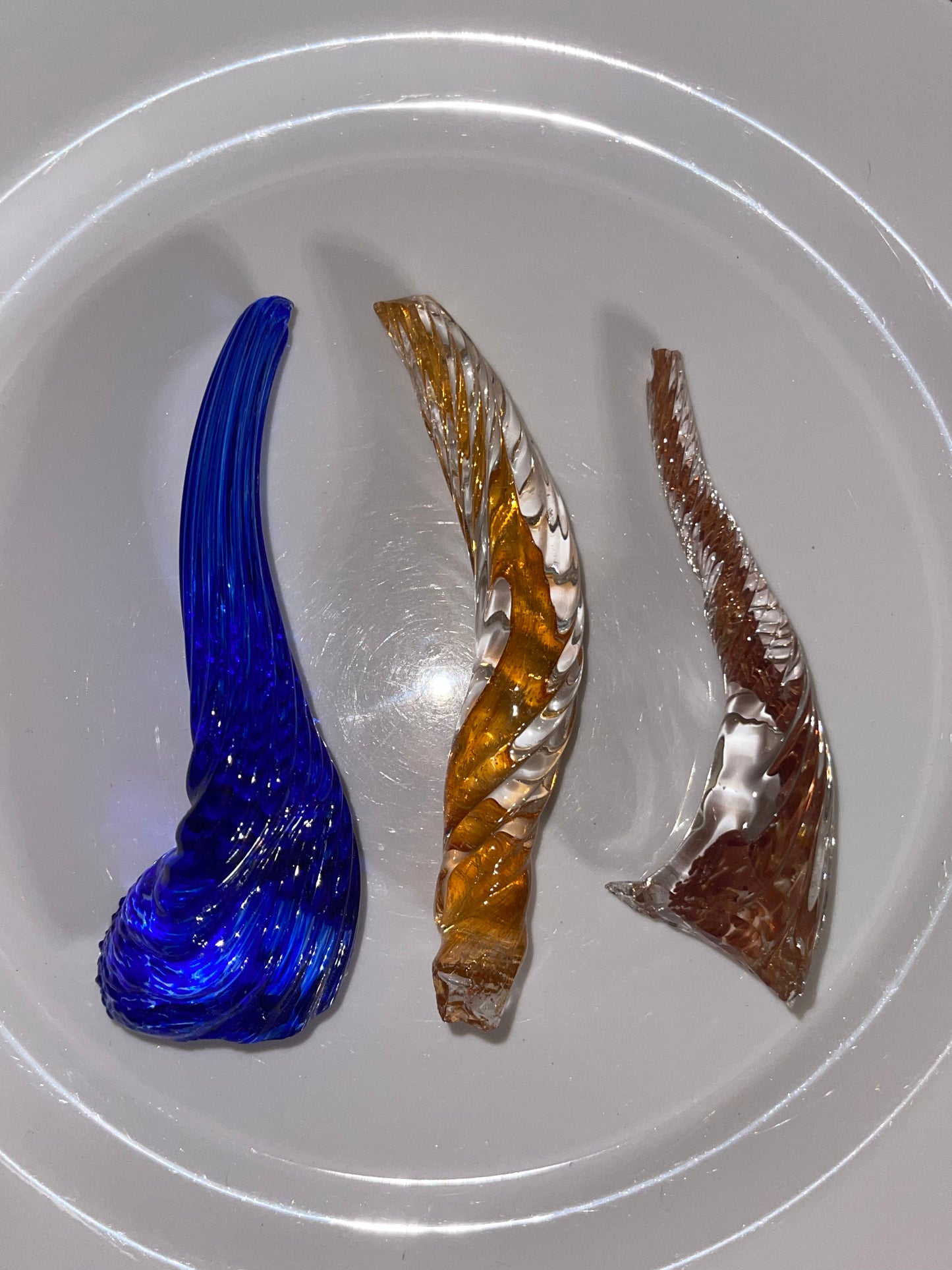 SET OF 3 BLOWN GLASS STEMS