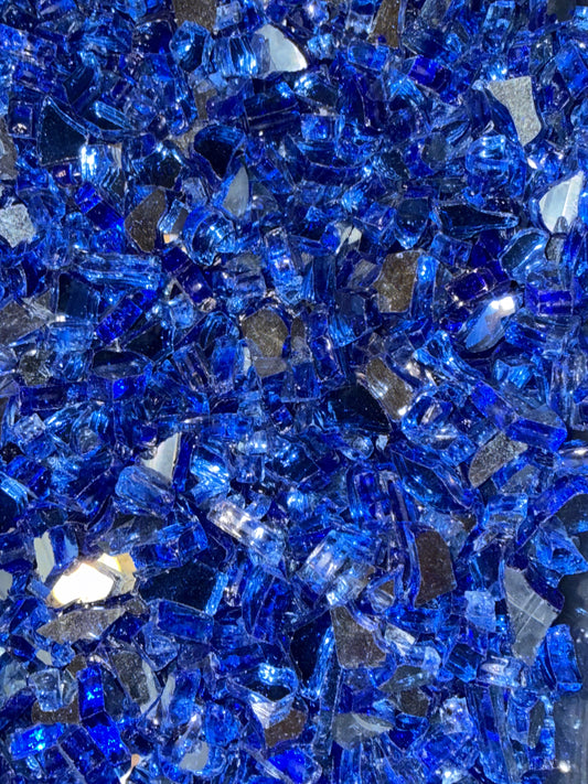 Cobalt Blue Reflective Fire Glass 1/4"