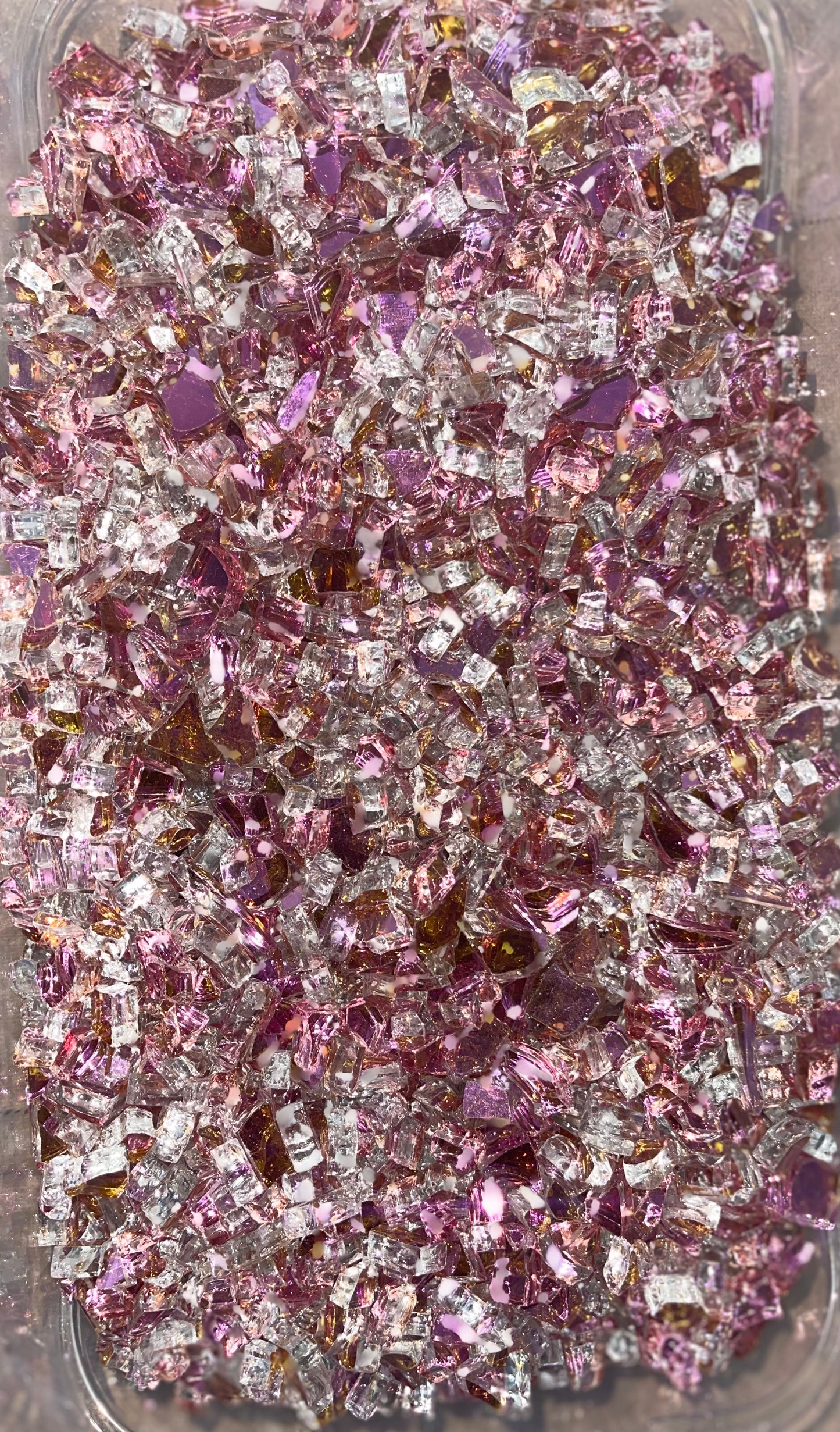 Rose Gold Crushed Reflective Glass 1/4"